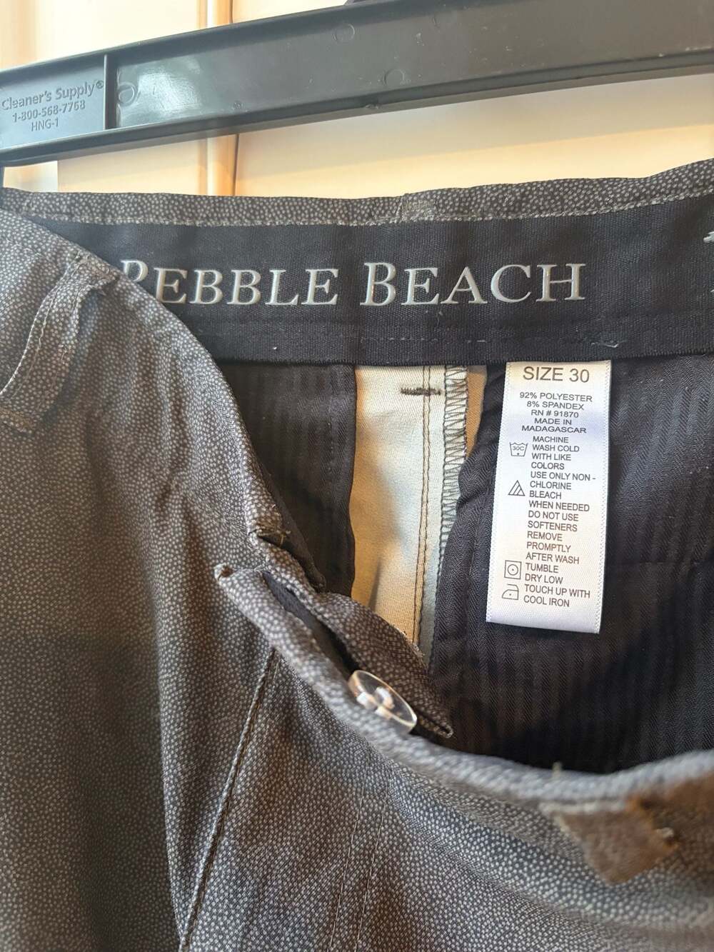 Pebble Beach Men's Gray Micro Dot Performance Golf Shorts Size 30 - Picture 3 of 5